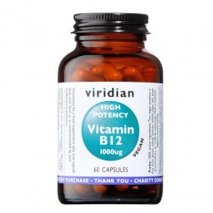 Viridian vysoko účinný vitamín B12 1000ug 60 kapsúl EAN 5060003592044